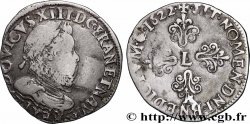 LOUIS XIII  Demi-franc à la tête laurée et au col fraisé 1622 Limoges VF/XF