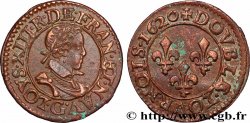 LOUIS XIII LE JUSTE Double tournois, type 2 de Poitiers 1620 Poitiers