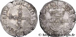 CHARLES X, CARDINAL DE BOURBON Quart d&nbsp;écu, croix de face 1590 Rouen