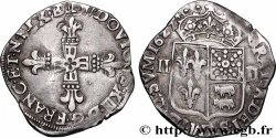 LOUIS XIII LE JUSTE Quart d&nbsp;écu de Béarn 1627  Morlaàs ou Pau