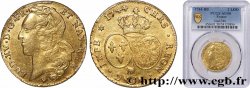LOUIS XV &nbsp;THE WELL-BELOVED&nbsp; Double louis d’or aux écus ovales, tête ceinte d’un bandeau 1744 Strasbourg