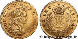 LOUIS XV DIT LE BIEN AIMÉ Demi-louis d&nbsp;or aux deux L entrelacées et aux palmes 1724 Paris SUP