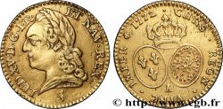 LOUIS XV DIT LE BIEN AIMÉ Demi-louis d&nbsp;or aux écus ovales, buste lauré 1772 Paris TTB+