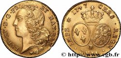 LOUIS XV &nbsp;THE WELL-BELOVED&nbsp; Double louis d’or aux écus ovales, tête ceinte d’un bandeau 1747 Strasbourg AU