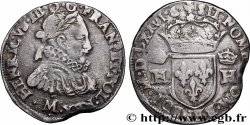 HENRI III Teston, 3e type, col fraisé 1576 Toulouse