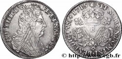 LOUIS XIV &nbsp;THE SUN KING&nbsp; Quart d&nbsp;écu aux trois couronnes 1715 Tours XF