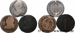 LOUIS XVI 2 sols dit &nbsp;au faisceau&nbsp;, types divers, lot de 3 ex. n.d. Ateliers divers