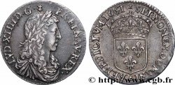 LOUIS XIV LE GRAND OU LE ROI SOLEIL Douzième d&nbsp;écu, portrait apollinien 1661 Paris