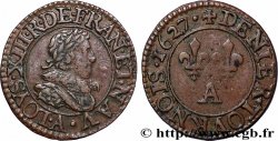LOUIS XIII LE JUSTE Denier tournois, type 4 1627 Paris