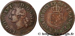 LOUIS XVI Liard dit “à l&nbsp;écu” 1791 La Rochelle