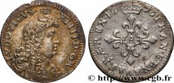 LOUIS XIV LE GRAND OU LE ROI SOLEIL Quatre sols à la croix formée de lis 1676 Paris