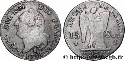 LOUIS XVI (MONARQUE CONSTITUTIONNEL)  15 sols dit &nbsp;au génie&nbsp;, type FRANCOIS 1791 Limoges