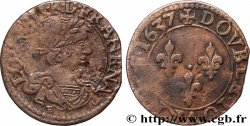 LOUIS XIII  Double tournois, 7e type de Tours 1637 Tours