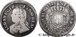 LOUIS XV DIT LE BIEN AIMÉ Cinquième d&nbsp;écu aux branches d&nbsp;olivier, buste habillé 1726 Reims
