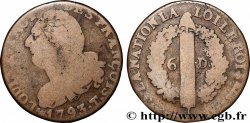LA CONVENTION 6 deniers dit &nbsp;au faisceau&nbsp;, type FRANÇOIS 1793 Nantes