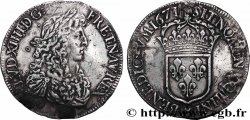 LOUIS XIV &nbsp;THE SUN KING&nbsp; Écu, portrait apollinien 1671 Rennes VF