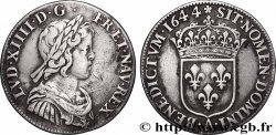 LOUIS XIV LE GRAND OU LE ROI SOLEIL Quart d&nbsp;écu, portrait à la mèche courte 1644 Paris, Monnaie de Matignon