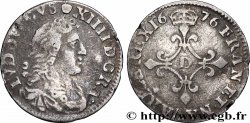 LOUIS XIV LE GRAND OU LE ROI SOLEIL Quatre sols à la croix formée de lis 1676 Vimy-en-Lyonnais (actuellement Neuville-sur-Saône)