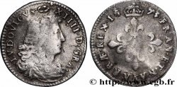 LOUIS XIV LE GRAND OU LE ROI SOLEIL Quatre sols à la croix formée de lis 1675 Paris