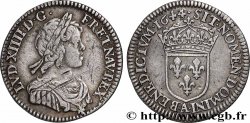 LOUIS XIV LE GRAND OU LE ROI SOLEIL Douzième d&nbsp;écu, portrait à la mèche courte 1644 Paris, Monnaie de Matignon