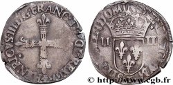 HENRI III Quart d&nbsp;écu, croix de face 1585 Nantes