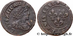 LOUIS XIII LE JUSTE Double tournois au grand buste viril drapé 1638 Ateliers de l’axe Loire-Rhône