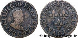 HENRI IV LE GRAND Double tournois, 1er type de Paris (légende française) 1605 Paris, Moulin des Étuves