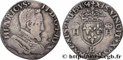 HENRI II Demi-teston à la tête nue, 1er type 1554 Rouen