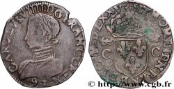 HENRI III. MONNAYAGE AU NOM DE CHARLES IX Demi-teston, 2e type 1575 Rennes