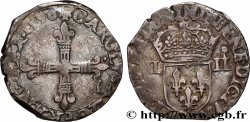 CHARLES X, CARDINAL DE BOURBON Quart d&nbsp;écu, croix de face 1590 Nantes