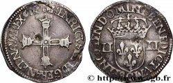 HENRI IV LE GRAND Quart d&nbsp;écu, croix batonnée et couronnée de face 1606 Saint-Lô