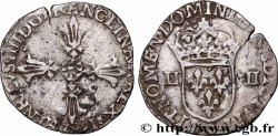 HENRY IV Quart d&nbsp;écu, croix feuillue de face 1602 Rennes BB