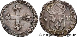 HENRI III Huitième d&nbsp;écu, croix de face 1589 Rennes