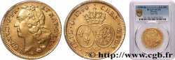 LOUIS XV &nbsp;THE WELL-BELOVED&nbsp; Double louis d’or aux écus ovales, tête ceinte d’un bandeau 1754 Bordeaux SPL55