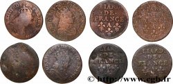 LOUIS XIV &nbsp;THE SUN KING&nbsp; Liard de cuivre “à la tête couronnée”, lot de 4 ex. n.d. Ateliers divers