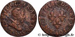 LOUIS XIII  Double tournois, type 5 de Paris 1628 Paris