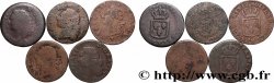 LOUIS XVI Sols dits &nbsp;à l&nbsp;écu&nbsp;, lot de 5 ex. n.d. Ateliers divers