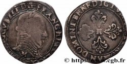LIGUE. COINAGE AT THE NAME OF HENRY III Demi-franc au col plat 1590 Toulouse