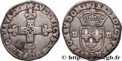 LOUIS XIII  Quart d&nbsp;écu, à la croix fleurdelisée, titulature côté croix 1611 Bayonne