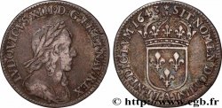 LOUIS XIII  Douzième d&nbsp;écu, buste drapé et cuirassé (2e buste de Jean Warin) 1643 Paris, Monnaie de Matignon VF/XF