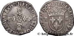 HENRI IV LE GRAND Quart d&nbsp;écu, croix feuillue de face 1603 La Rochelle