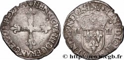 HENRI III Quart d&nbsp;écu, croix de face 1589 Nantes