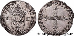 HENRY III Quart d&nbsp;écu, écu de face 1587 Poitiers