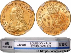 LOUIS XV DIT LE BIEN AIMÉ Louis d&nbsp;or aux écus ovales, buste habillé 1730 Riom TTB+