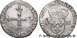 HENRY III Quart d&nbsp;écu, croix de face 1580 Rennes fSS/SS