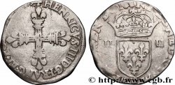 HENRY III Quart d&nbsp;écu, croix de face 1579 Angers fSS