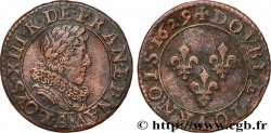 LOUIS XIII LE JUSTE Double tournois, type 5 de Paris 1629 Paris