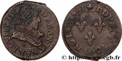 LOUIS XIII LE JUSTE Double tournois, type 1 1631 La Rochelle