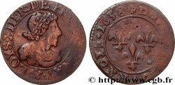 LOUIS XIII LE JUSTE Double tournois 1638 Troyes 