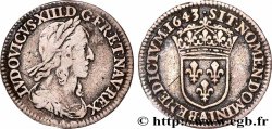 LOUIS XIII LE JUSTE Douzième d&nbsp;écu, buste drapé et cuirassé (2e buste de Jean Warin) 1643 Paris, Monnaie du Louvre